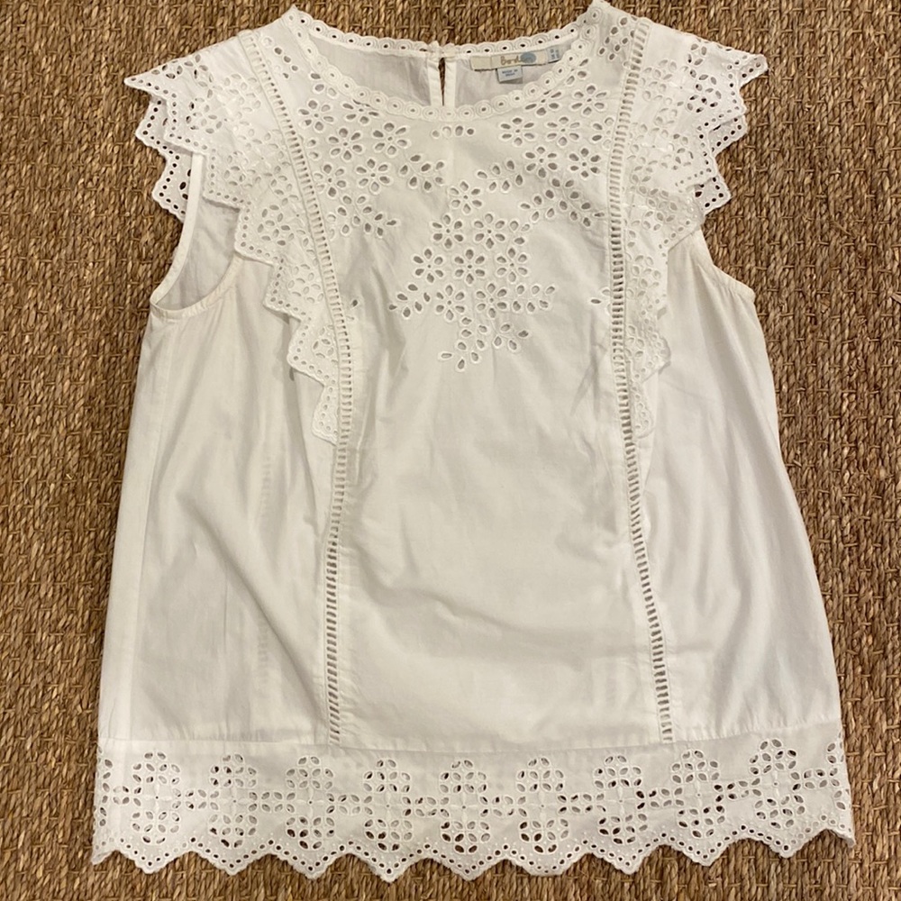 Boden White Eyelet top